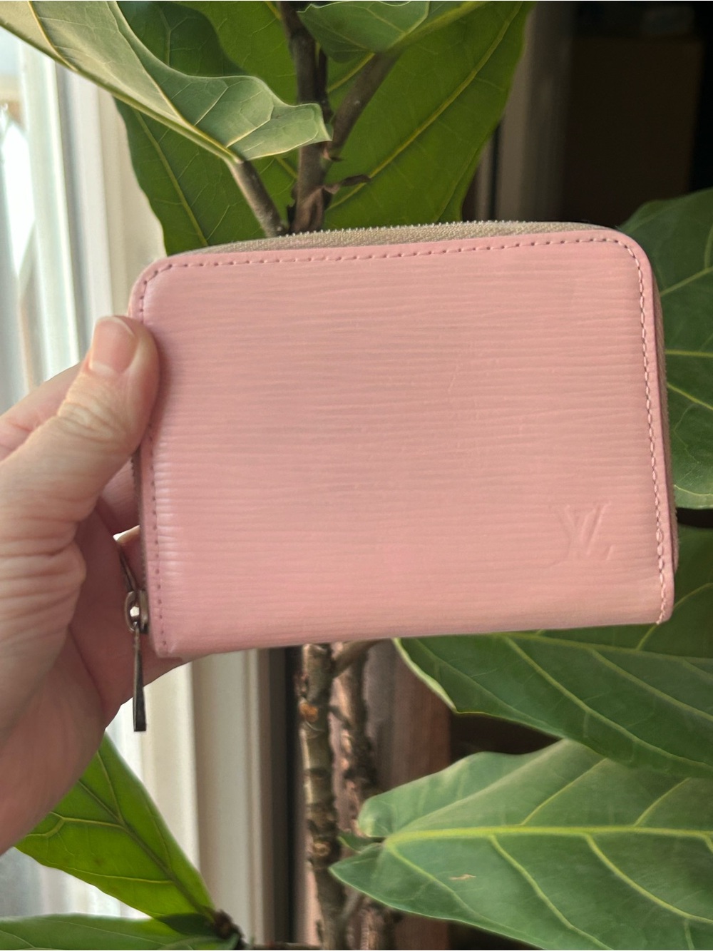 Authentic Louis Vuitton Pink Epi Leather Zip Wallet